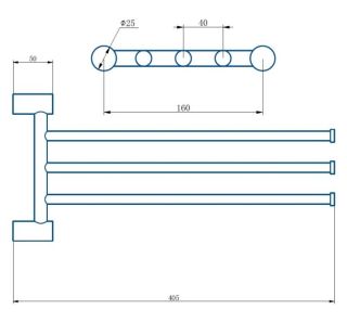 Полотенцедержатель Haiba HB8413 40см хром
